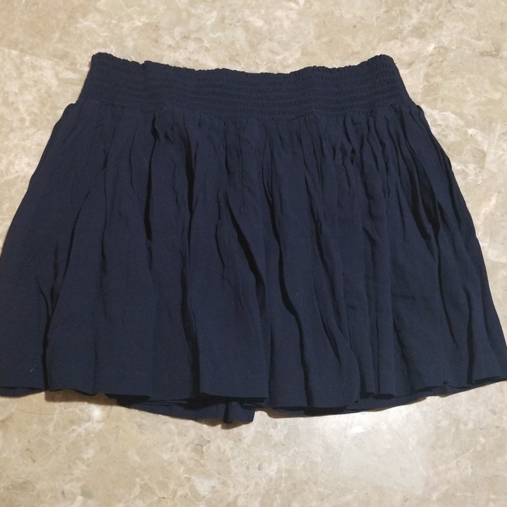 Navy blue stretchy waist mini skirt